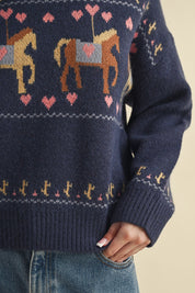 Carousel Horse Motif Sweater - Westly