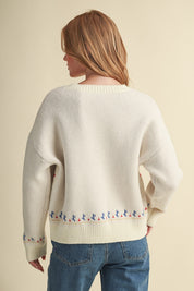 Carousel Waltz Horse Motif Sweater in Ivory Multi, photo 8