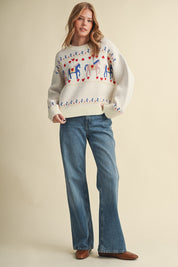 Carousel Waltz Horse Motif Sweater in Ivory Multi, photo 10