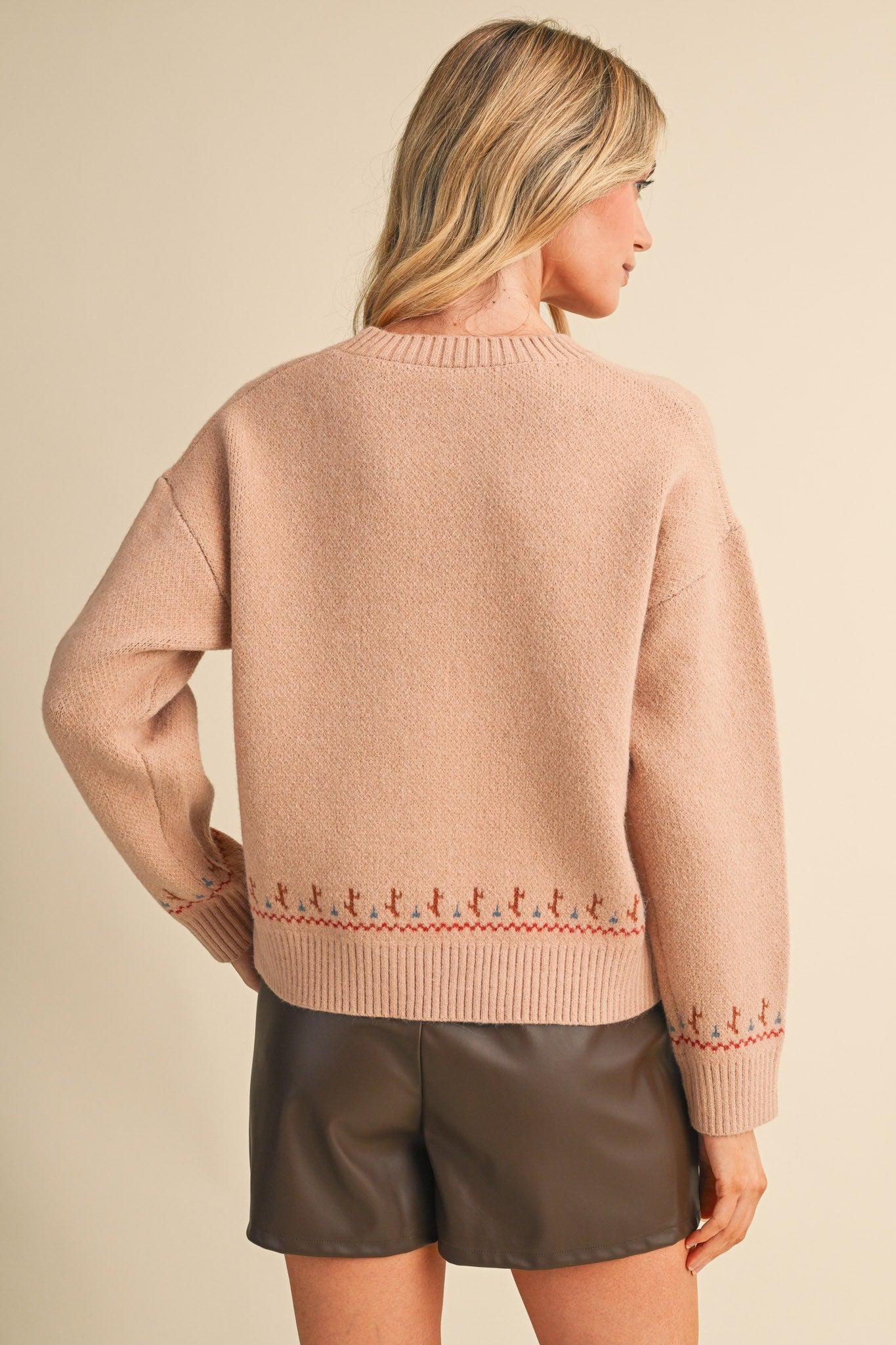 Carousel Waltz Horse Motif Sweater in Taupe Multi, photo 7