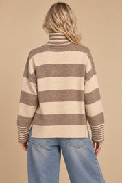 Carrick Striped Turtleneck Sweater - Westly