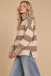 Carrick Striped Turtleneck Sweater - Westly