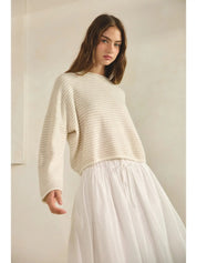 Casey Striped Roll Up Neck Sweater - Westly