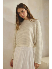 Casey Striped Roll Up Neck Sweater - Westly