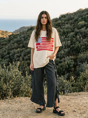 Catalina Frayed Ruffle Hem Denim Pants - Westly