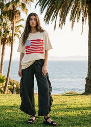 Catalina Frayed Ruffle Hem Denim Pants - Westly