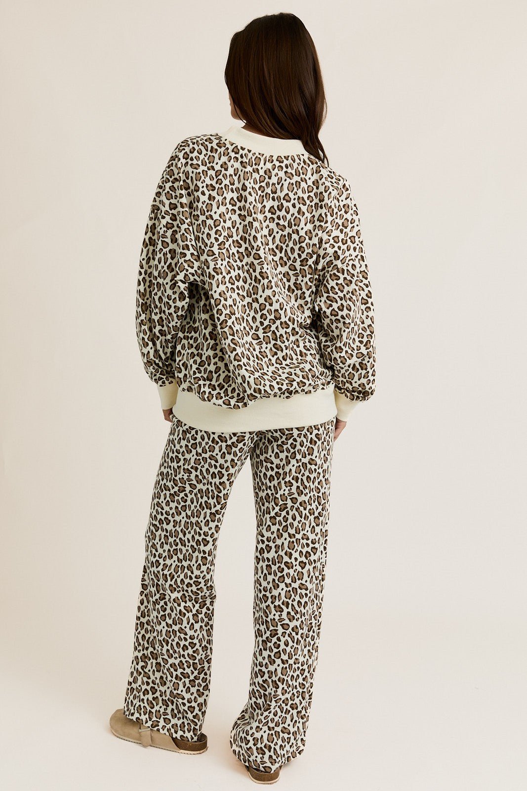 Catnap Leopard Fleece Lounge Set - Westly