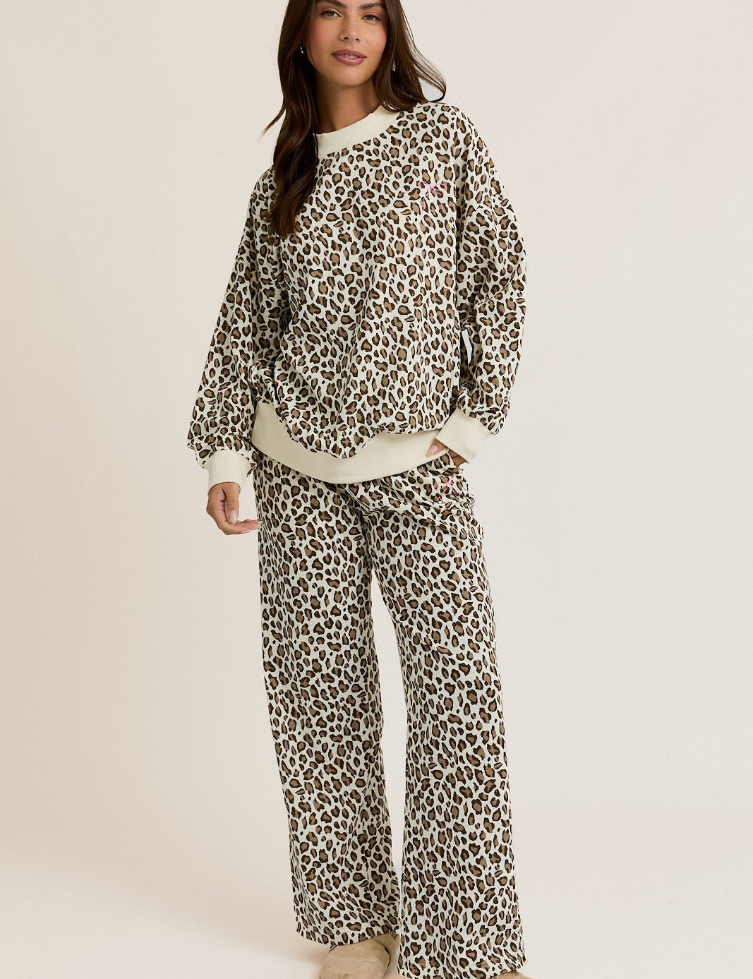 Catnap Leopard Fleece Lounge Set - Westly