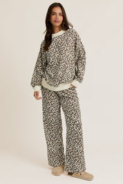 Catnap Leopard Fleece Lounge Set - Westly