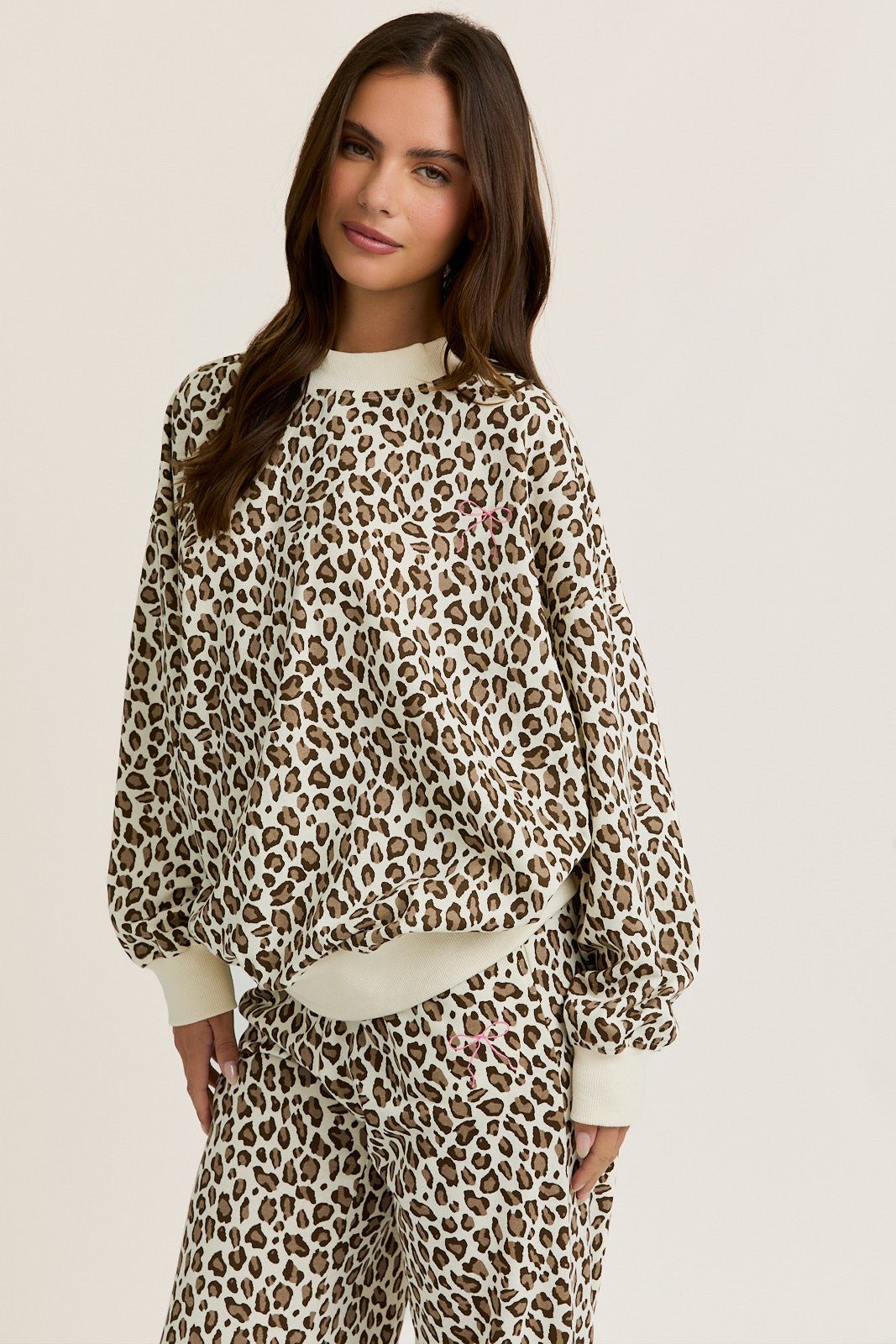 Catnap Leopard Fleece Lounge Set - Westly