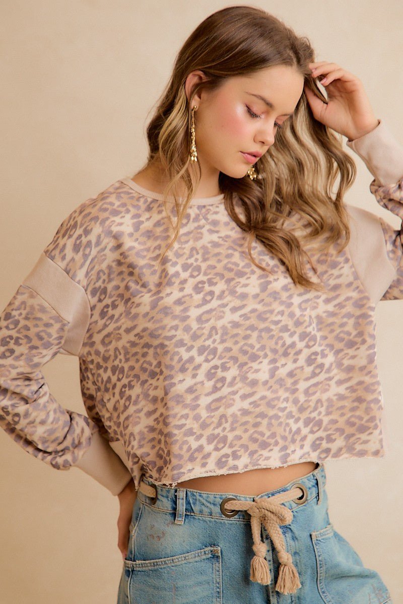 Catwalk Leopard Cutout Sweatshirt - Westly
