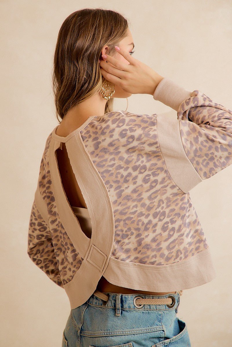 Catwalk Leopard Cutout Sweatshirt - Westly