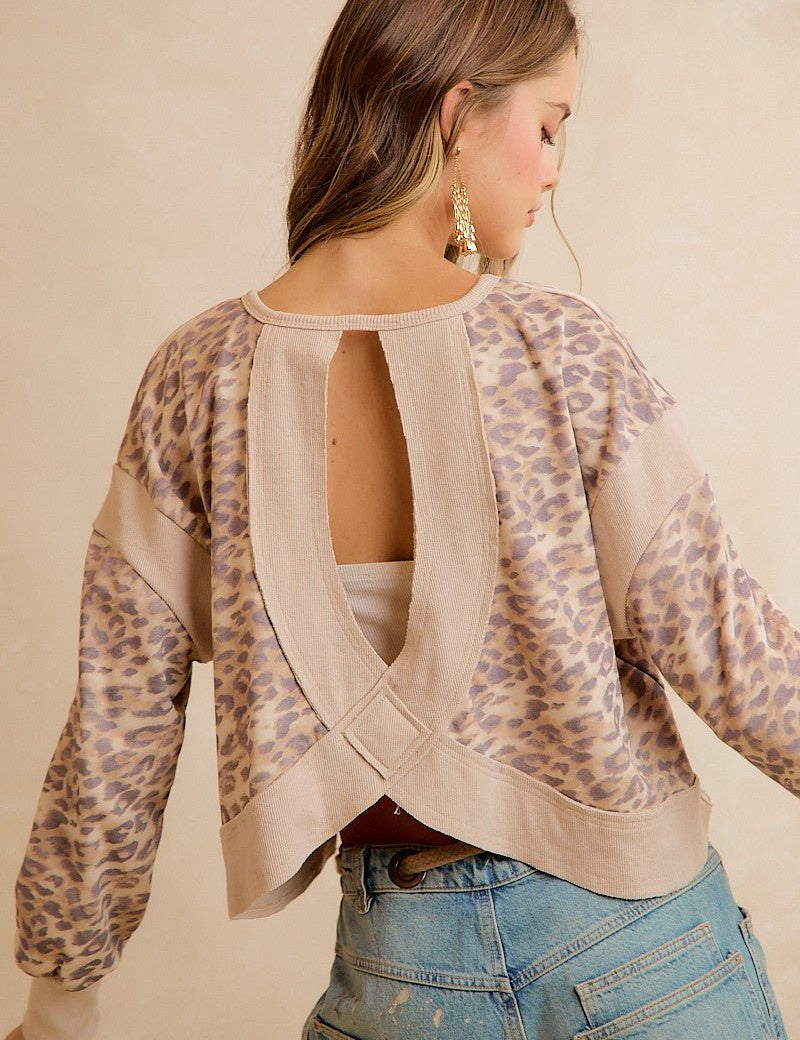 Catwalk Leopard Cutout Sweatshirt - Westly