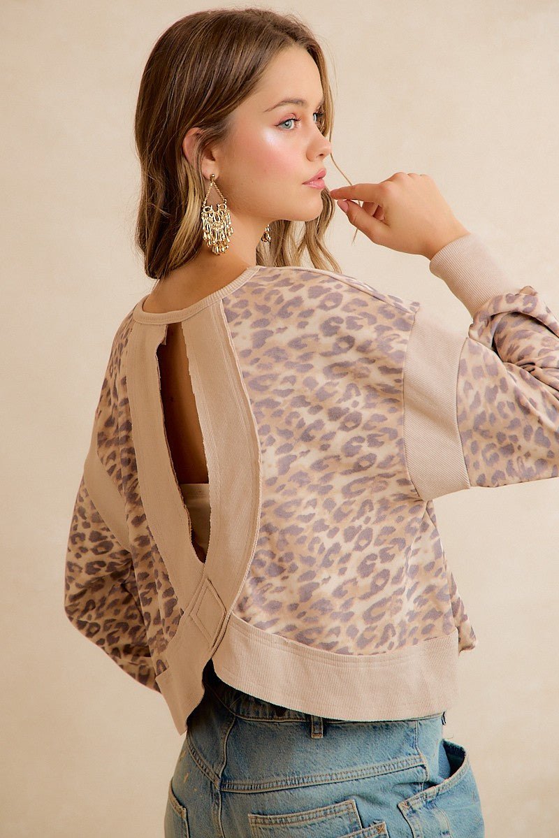 Catwalk Leopard Cutout Sweatshirt - Westly