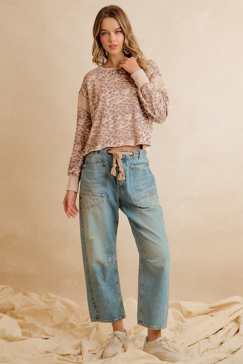 Catwalk Leopard Cutout Sweatshirt - Westly
