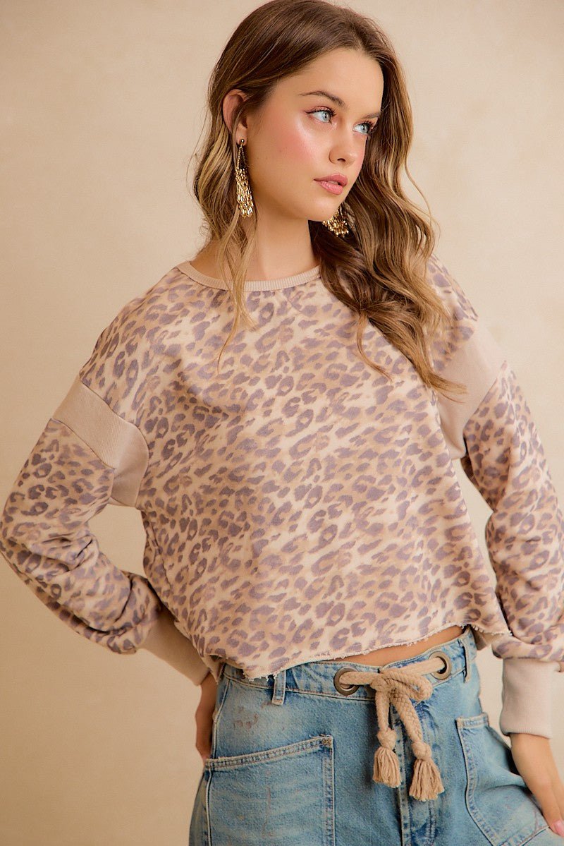 Catwalk Leopard Cutout Sweatshirt - Westly