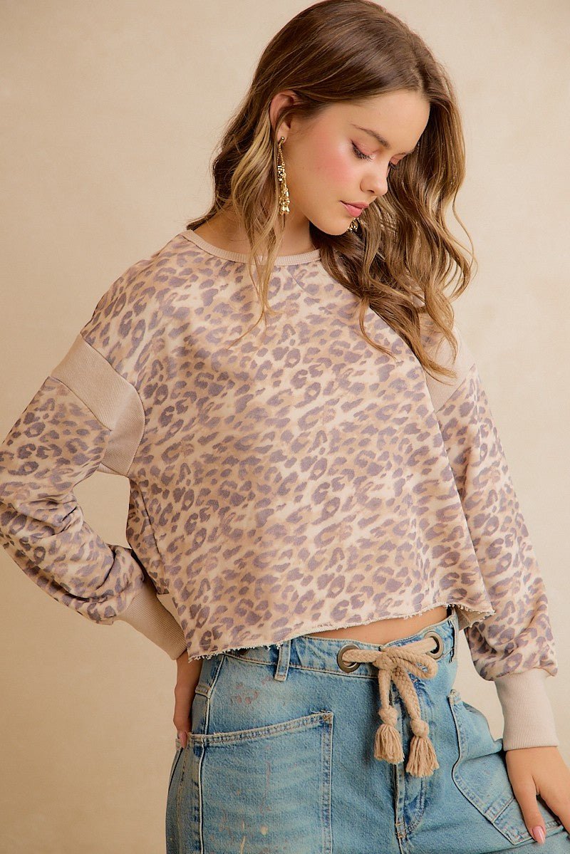 Catwalk Leopard Cutout Sweatshirt - Westly