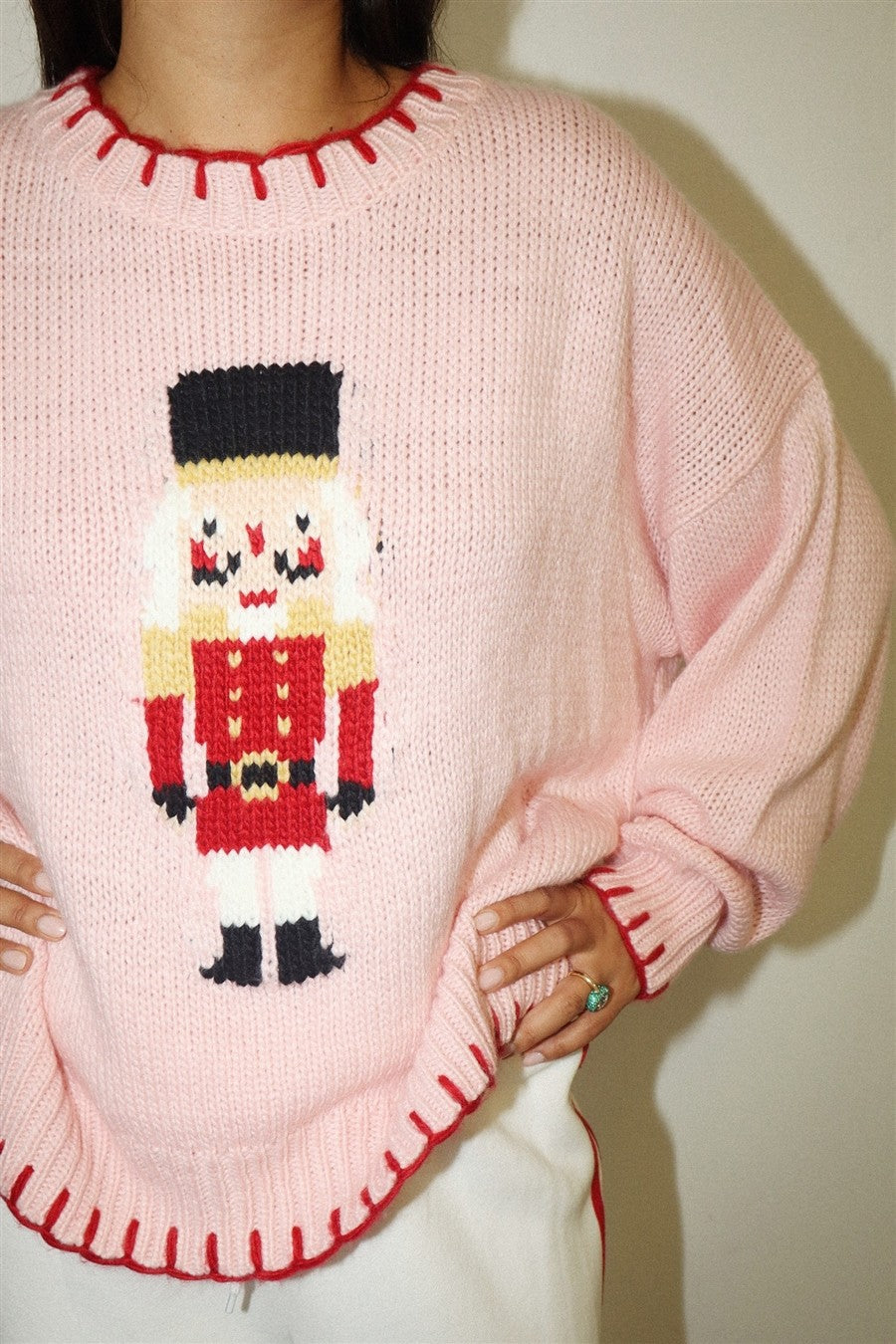 Cavalier Nutcracker Knit Sweater - Blush