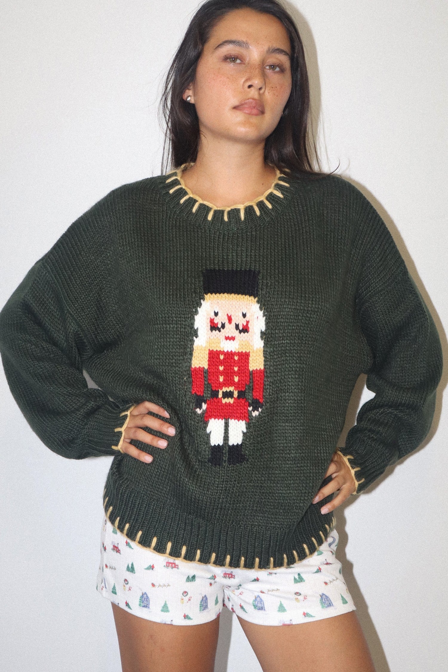 Cavalier Nutcracker Knit Sweater - Deep Green