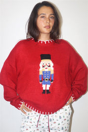 Cavalier Nutcracker Knit Sweater - Red