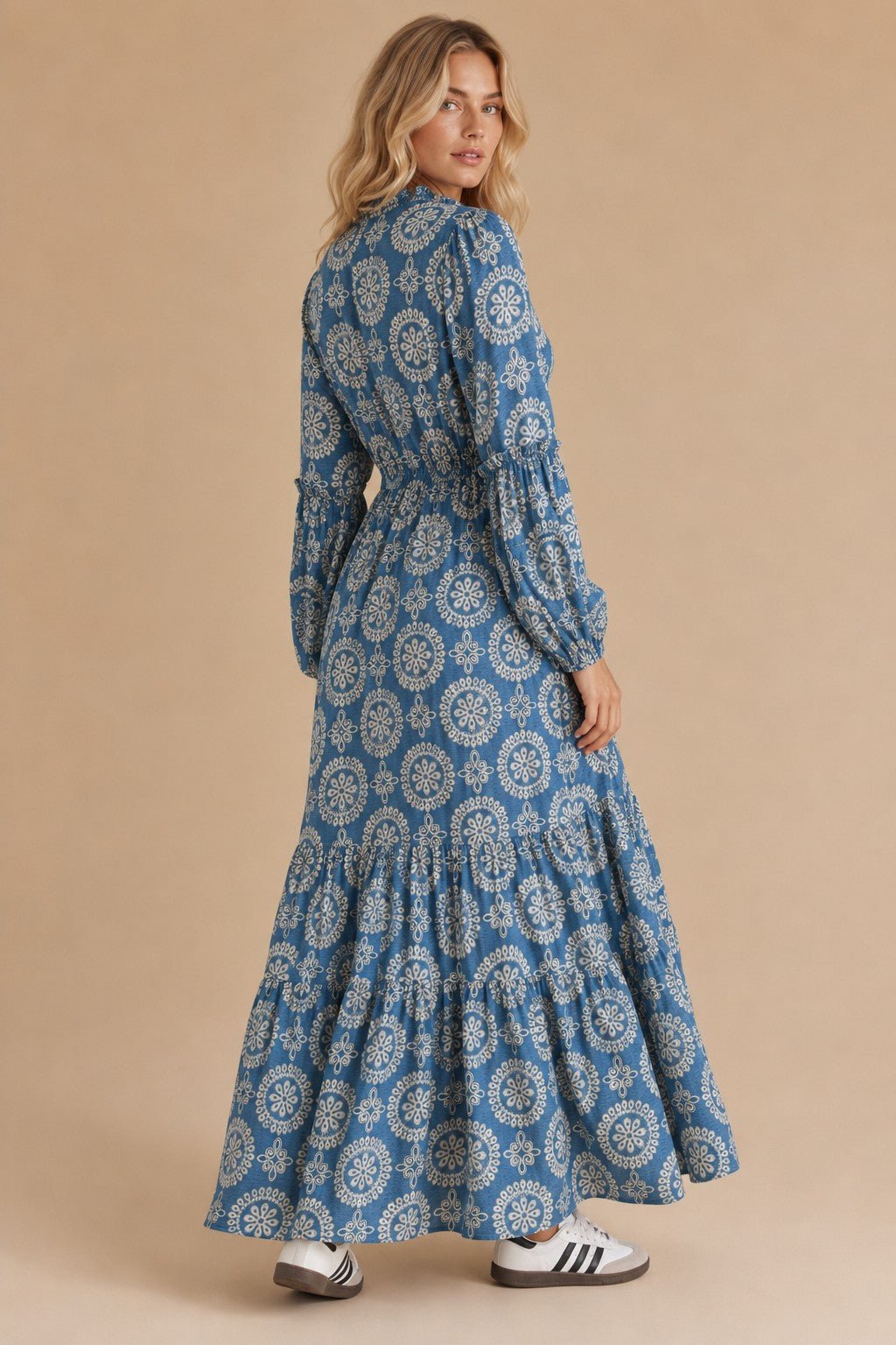 Cecily Lace Trim Medallion Maxi Dress - Westly