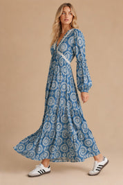 Cecily Lace Trim Medallion Maxi Dress - Westly
