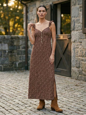 Cedar Bloom Ruffle Strap Midi Dress - Westly