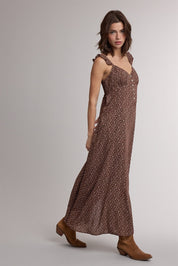 Cedar Bloom Ruffle Strap Midi Dress - Westly