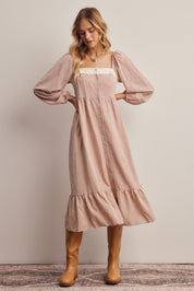 Celandine Lace Trim Gingham Midi Dress - Westly