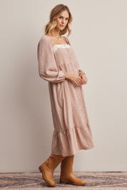 Celandine Lace Trim Gingham Midi Dress - Westly