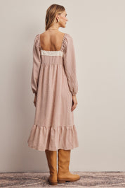 Celandine Lace Trim Gingham Midi Dress - Westly
