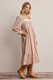 Celandine Lace Trim Gingham Midi Dress - Westly