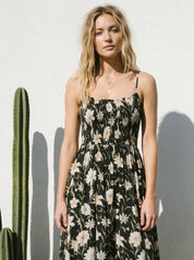 Celeste Smocked Spaghetti Strap Midi Dress - Westly