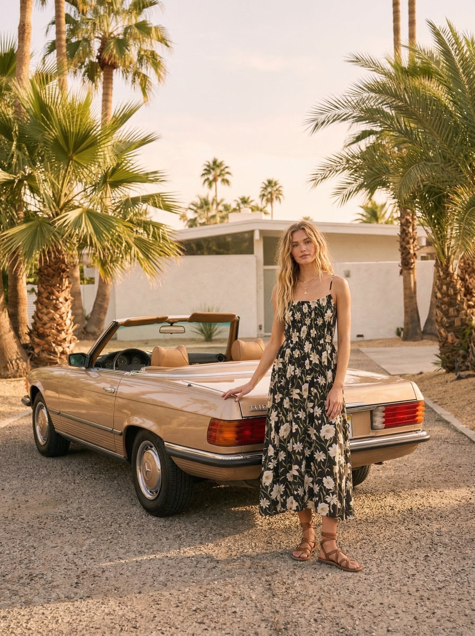 Celeste Smocked Spaghetti Strap Midi Dress - Westly