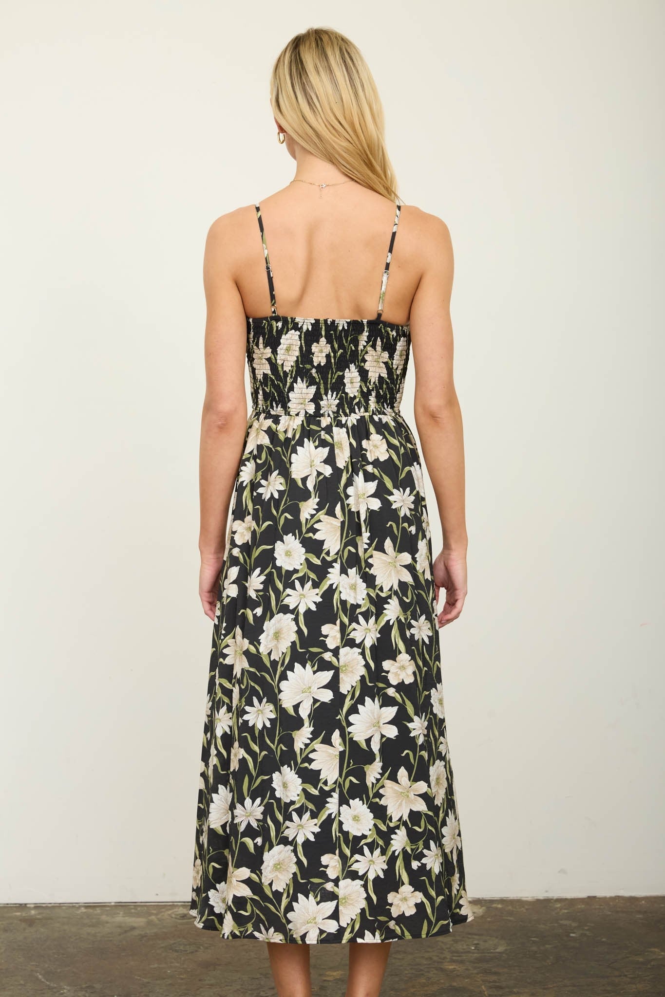 Celeste Smocked Spaghetti Strap Midi Dress - Westly