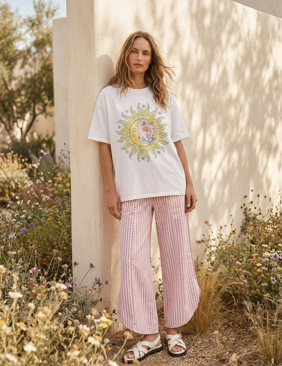 Celestial Blooms Oversized Graphic Tee - Westly