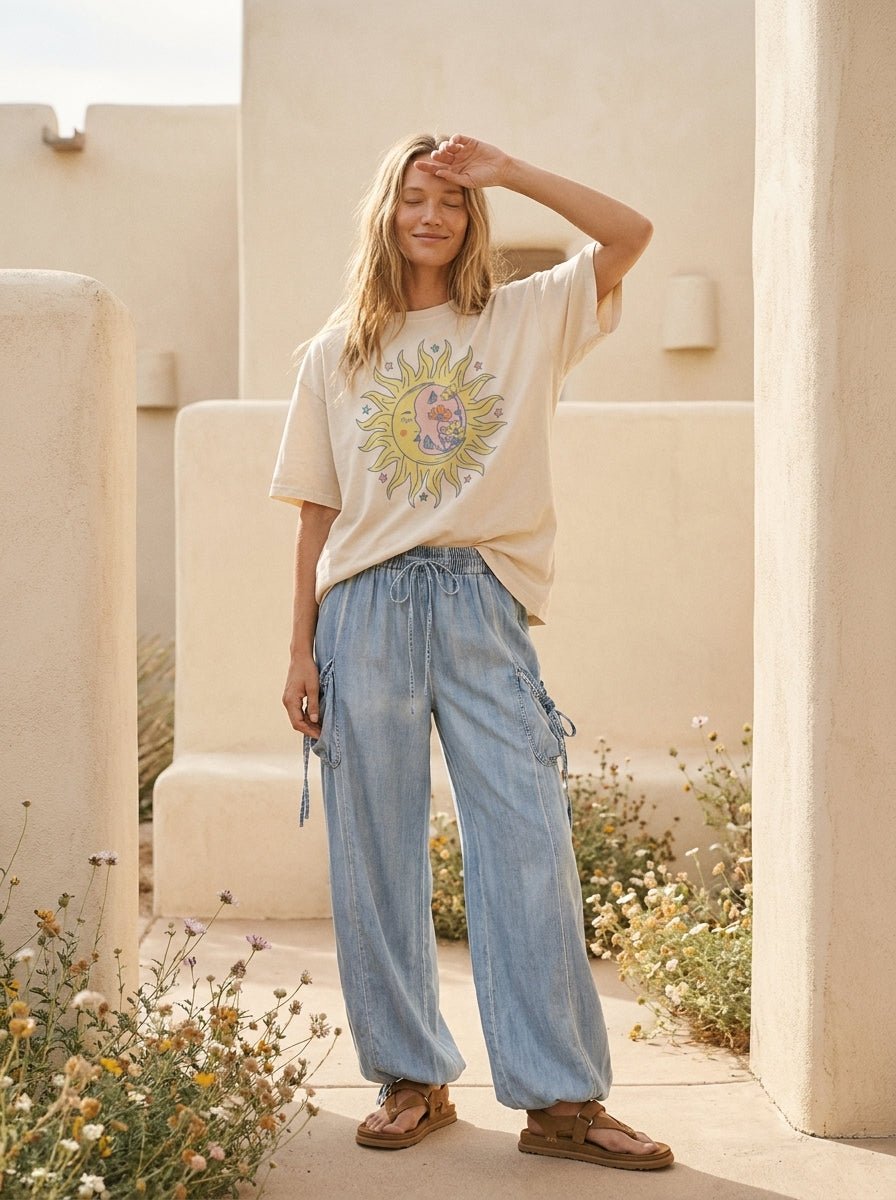 Celestial Blooms Oversized Graphic Tee - Westly