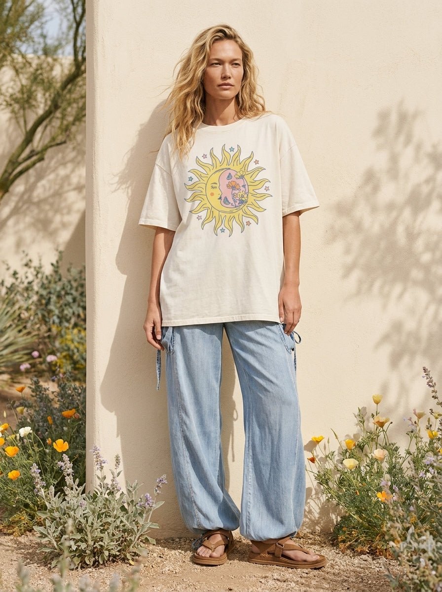 Celestial Blooms Oversized Graphic Tee - Westly