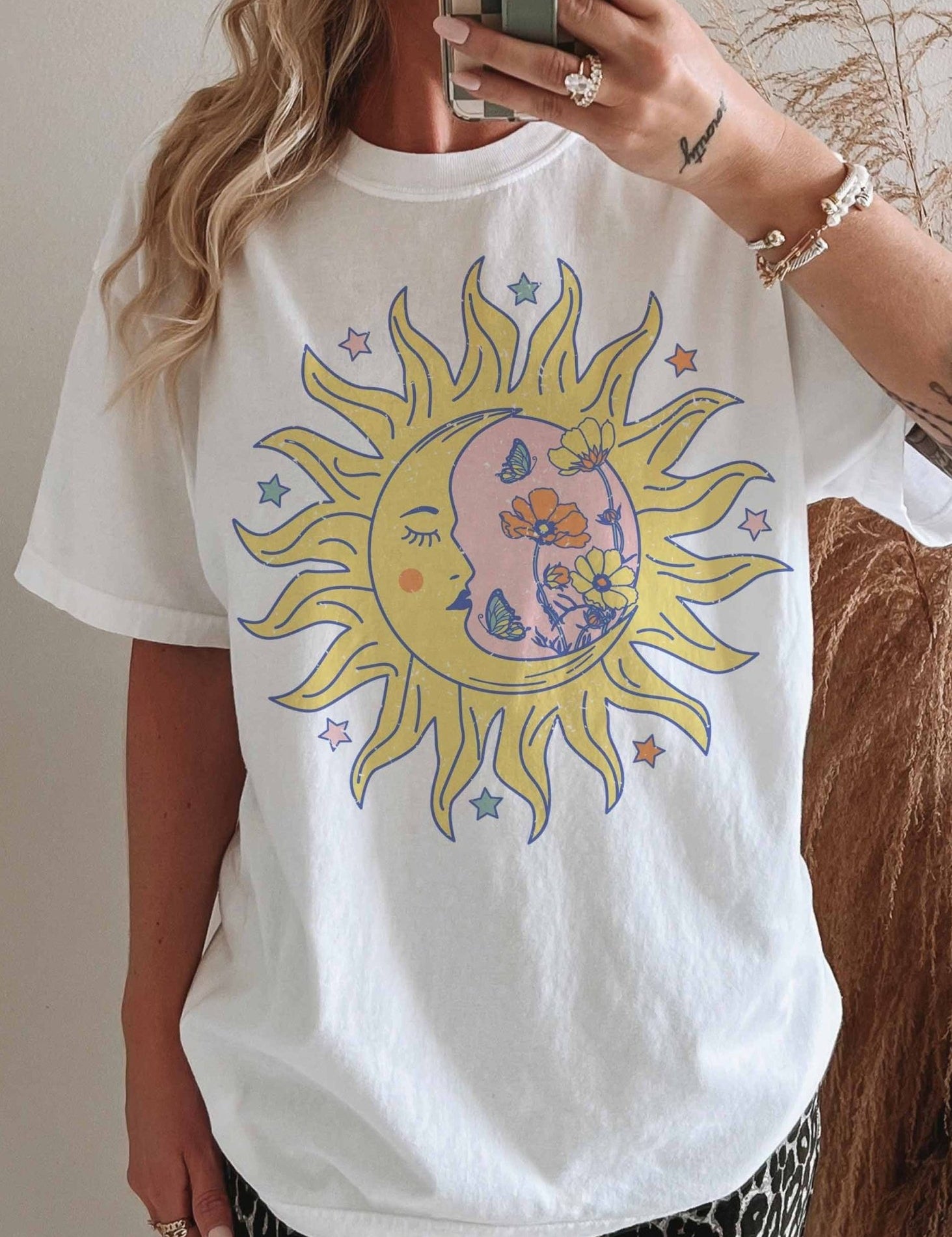 Celestial Blooms Oversized Graphic Tee - Westly