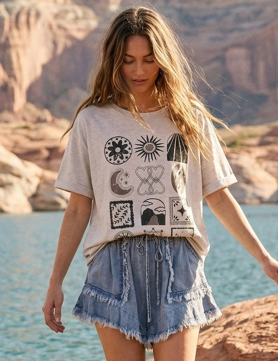 Celestial Graphic Oversized Tee - Westly