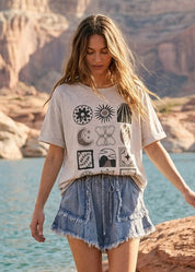 Celestial Graphic Oversized Tee - Westly