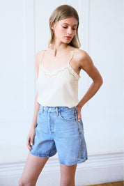 Celine Lace Trim Embroidered Cami Top - Westly