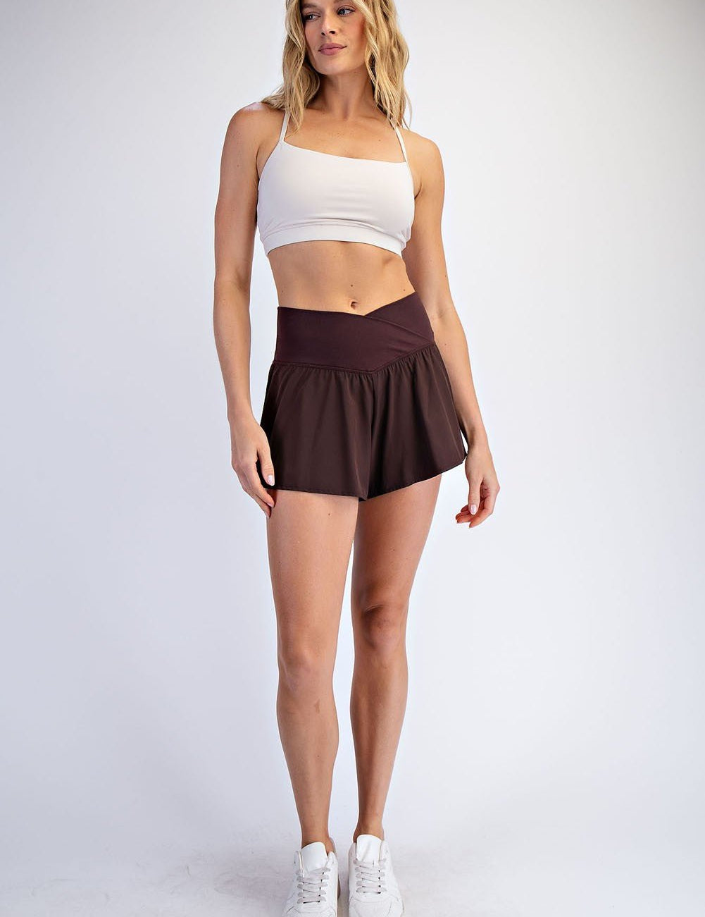 Center Court Crossover Flared Active Shorts - Westly