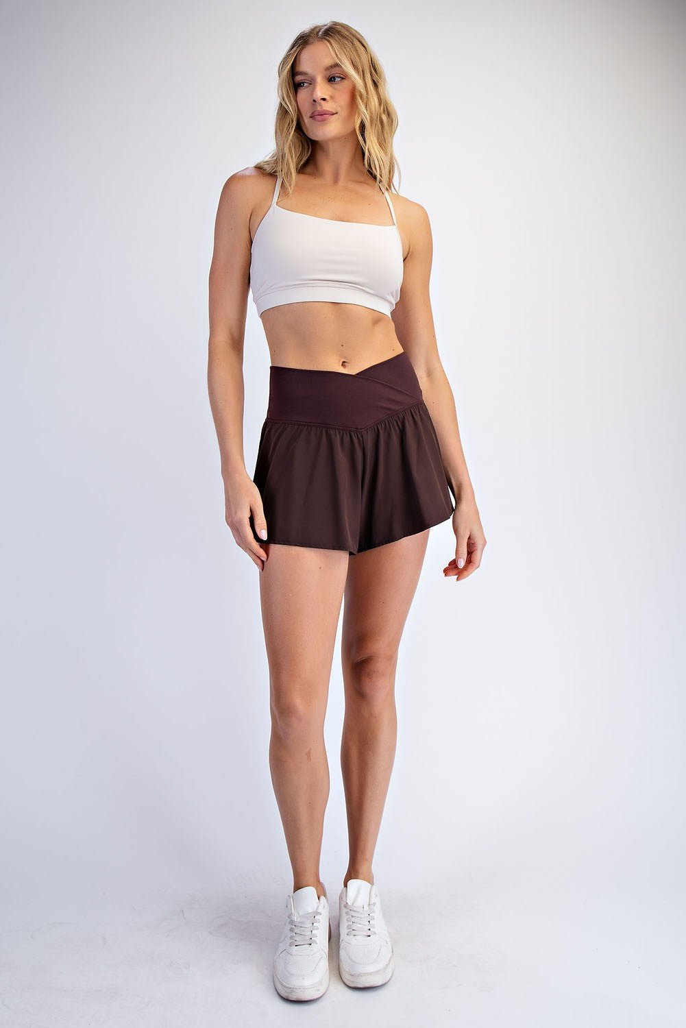 Center Court Crossover Flared Active Shorts - Westly