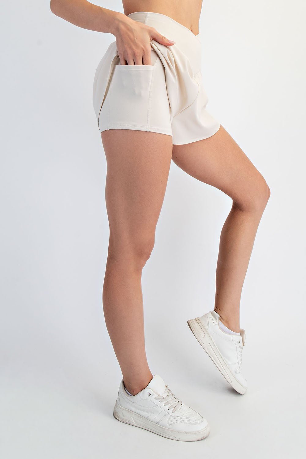 Center Court Crossover Flared Active Shorts - Westly