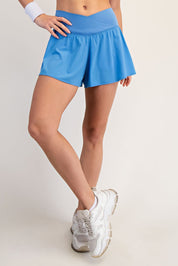 Center Court Crossover Flared Active Shorts - Westly