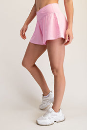 Center Court Crossover Flared Active Shorts - Westly