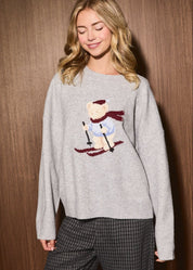 Chairlift Skiing Bear Knit Sweater - Westly