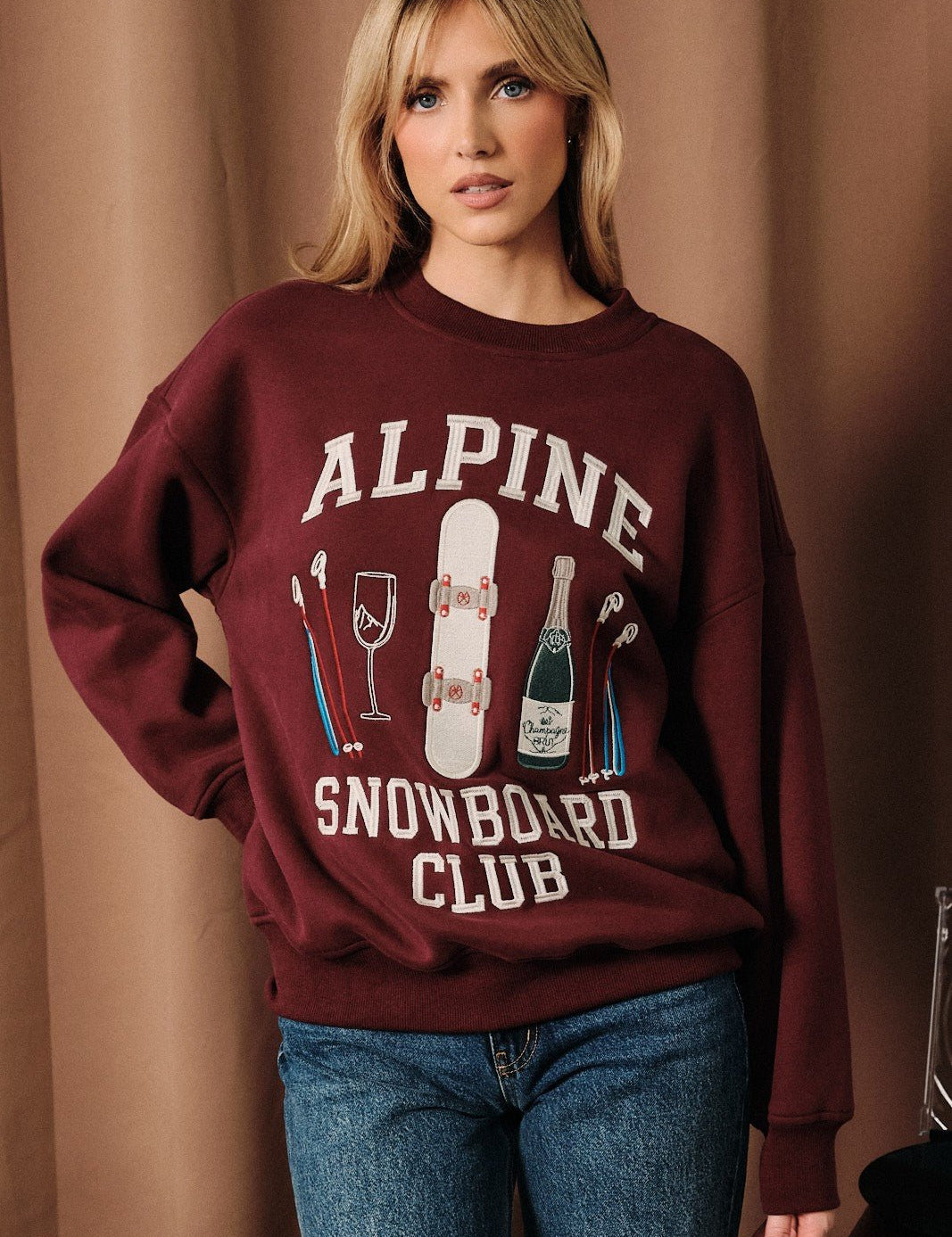 Chalet Club Embroidered Snowboard Sweatshirt - Westly