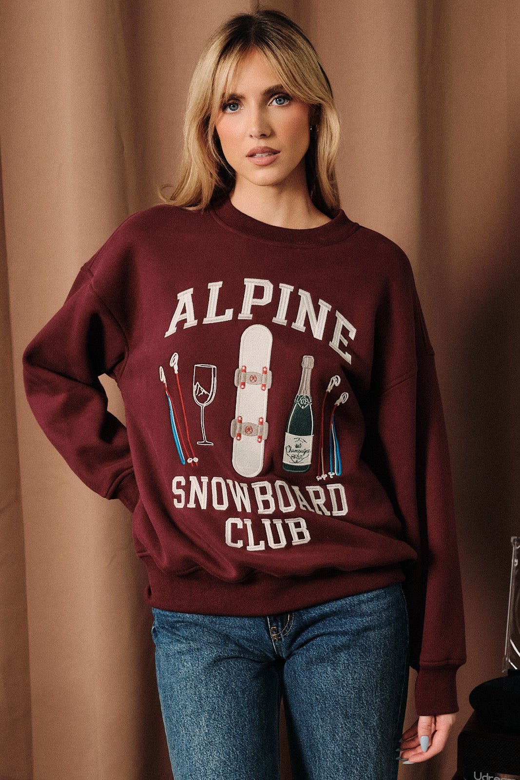 Chalet Club Embroidered Snowboard Sweatshirt - Westly